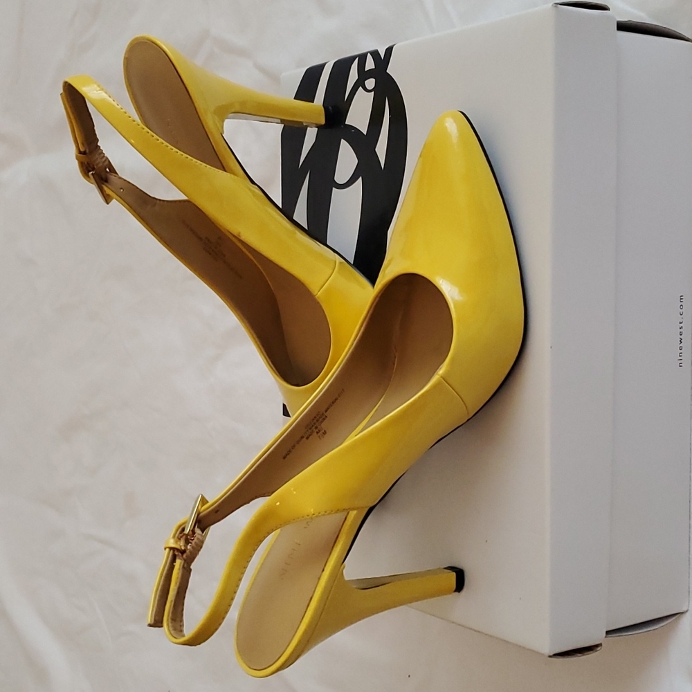 Yellow Slingback Heels